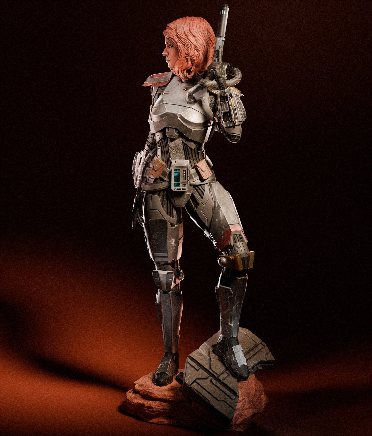 1:12 Armored Bounty Hunter | 3D Printed Resin Garage Kit Figure | CA 3D Studios