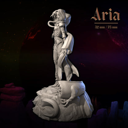 Aria | Tabletop or Display Scale | D&D TTRPG Fantasy Miniature | Dungeons and Maidens