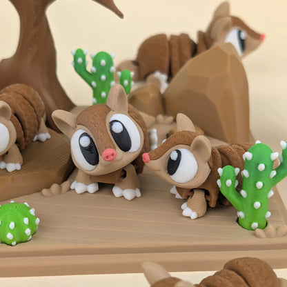 Flexi Armadillo Desert Playset | 3DGOB - Tattles Told 3D