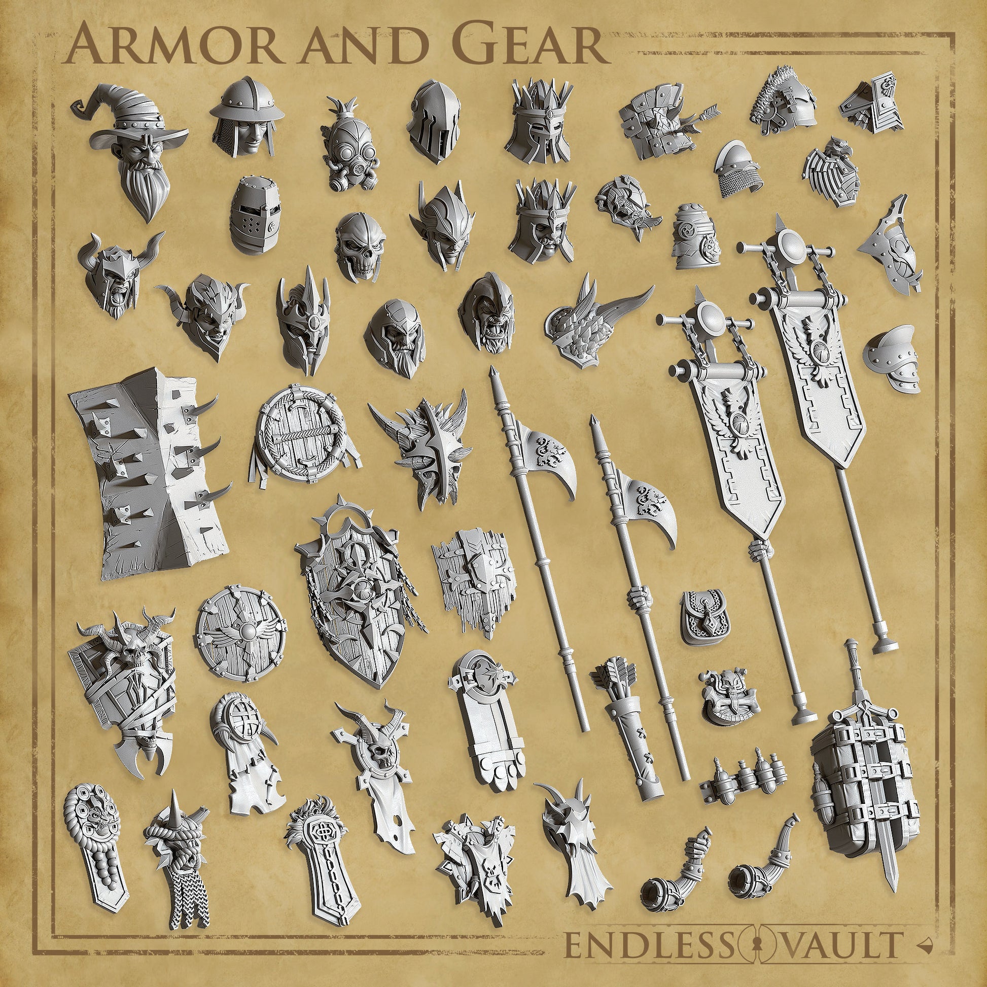 Endless Vault, Weapons, Items, Decor, Terrain | TTRPG Scatter Diorama Kitbashing Miniature | Cast n Play