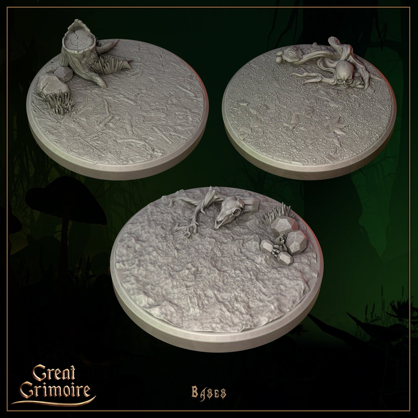 Song of the Forest Special Bases | TTRPG Miniature Sculpted Base | Great Grimoire