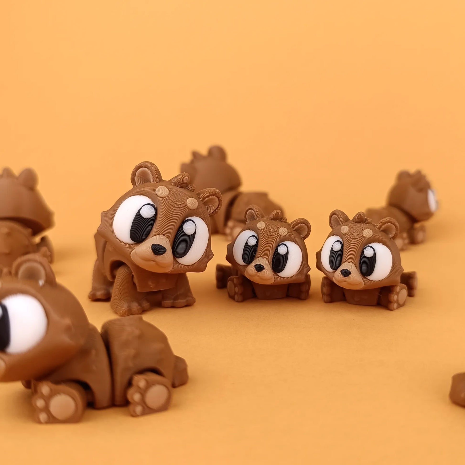 Miniature Flexi Mini Bear by Tattles Told 3D, featuring a cute, flexible bear figure with detailed design.