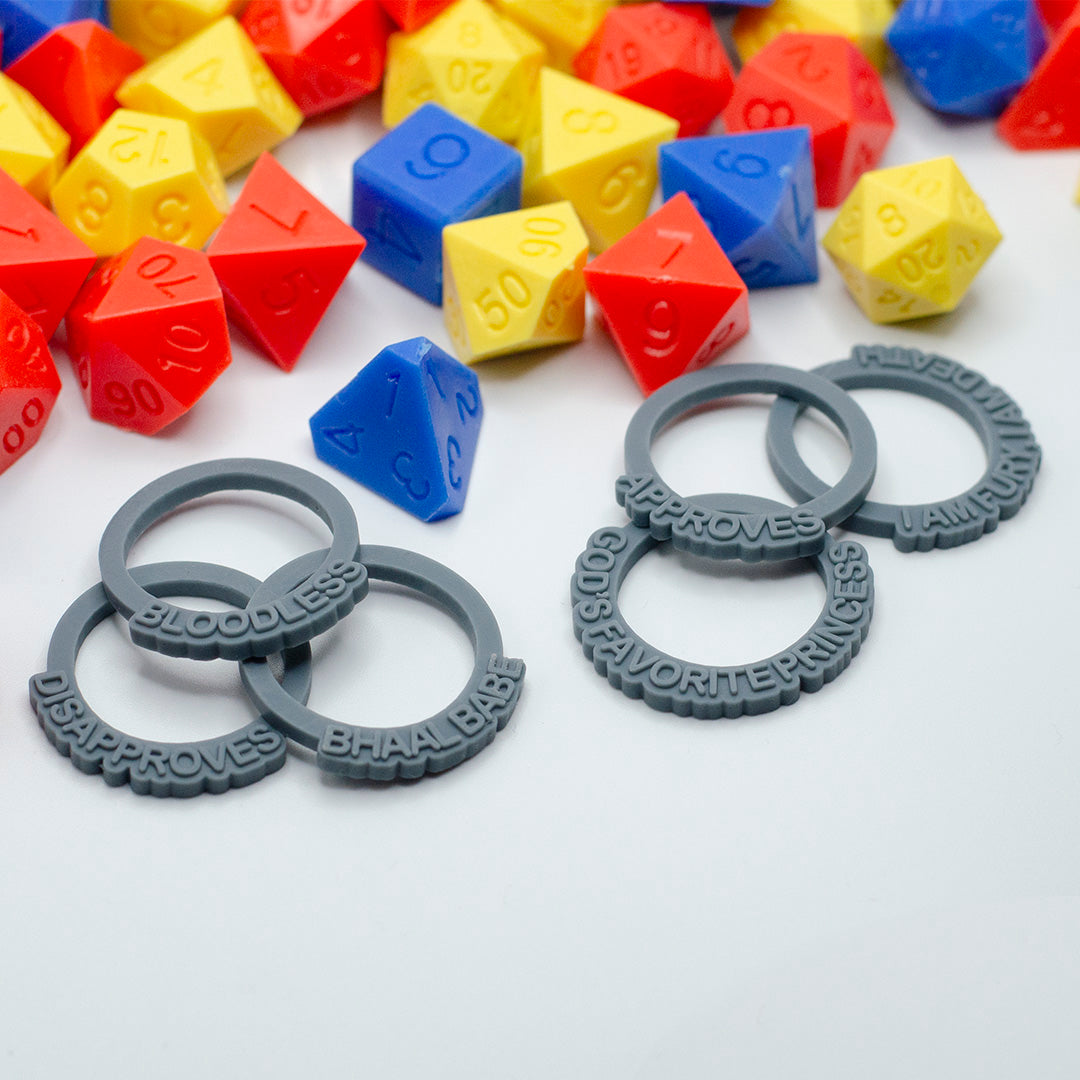 14 Baldur's Gate Inspired Novelty Status Rings | D&D TTRPG Game Accessory | Found Family Adventurecrafts