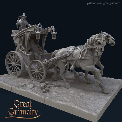 Tarot - The Chariot, Undead, Spooky, Halloween | D&D Gaming Miniature | Great Grimoire