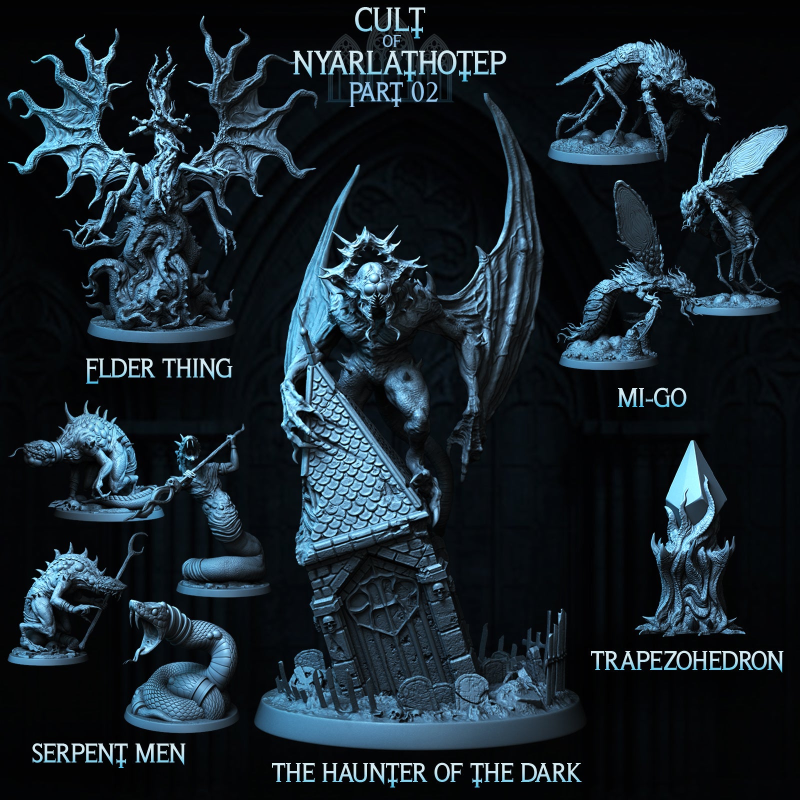 Cult of Nyarlathotep Collection 2 | Haunter, Trapezohedron, Mi-Go, Lovecraft, Elder God | D&D Cosmic Horror Fantasy | NS Miniatures