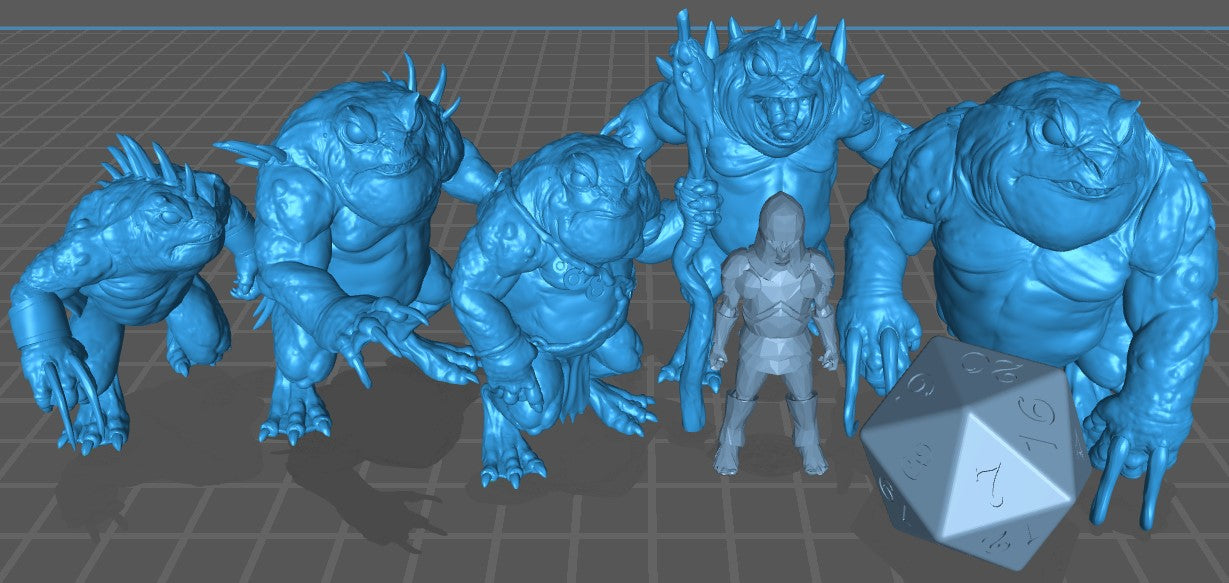 Slaad | TTRPG D&D Monster Miniature | Yasashii Kyojin Studio - Tattles Told 3D