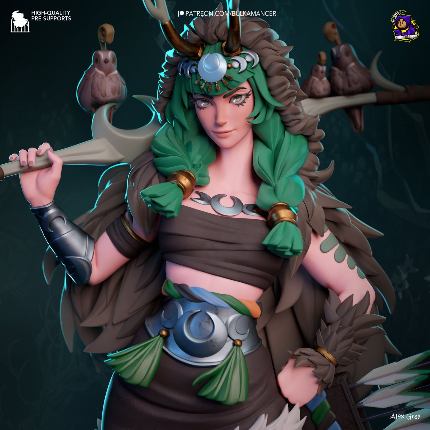 Divine Huntress | Resin Garage Kit Figure Game Fan Art | Bulkamancer Sculpts