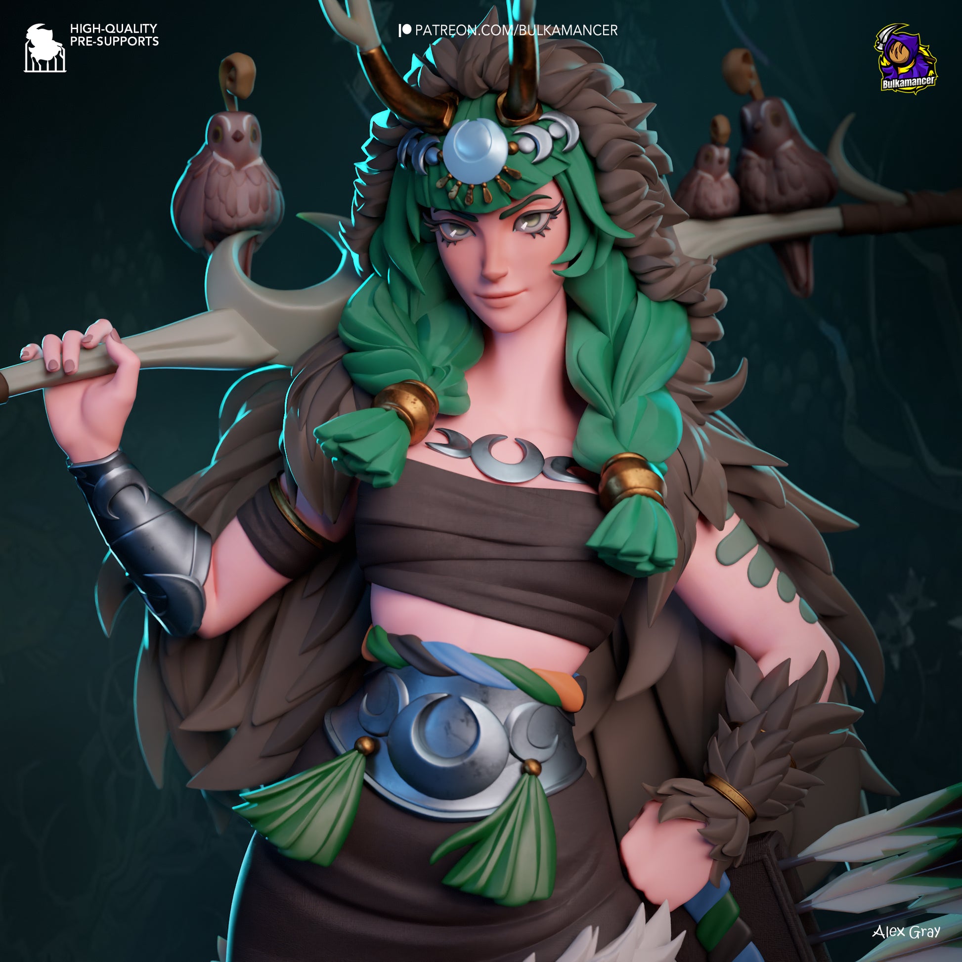 Divine Huntress | Resin Garage Kit Figure Game Fan Art | Bulkamancer Sculpts