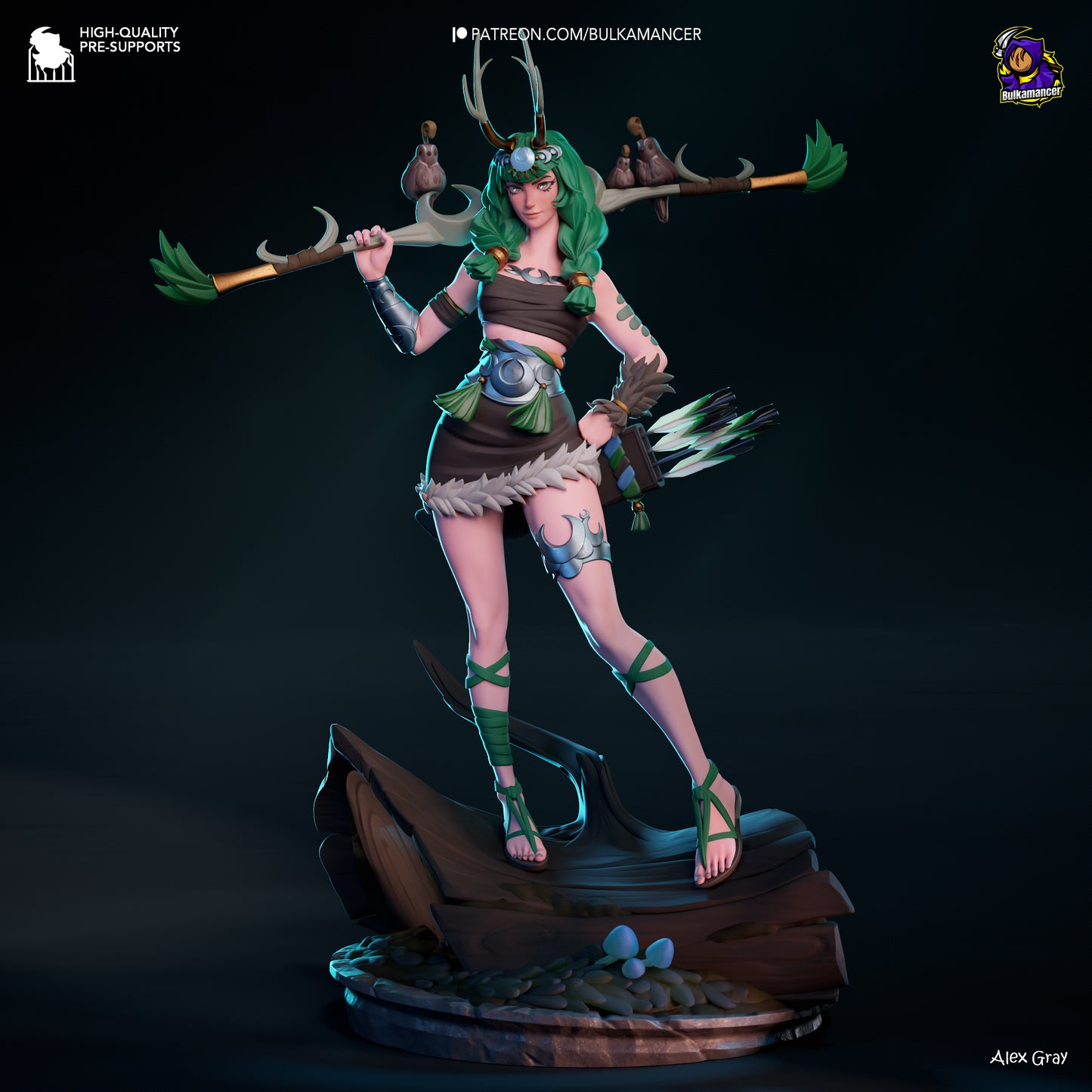 Divine Huntress | Resin Garage Kit Figure Game Fan Art | Bulkamancer Sculpts