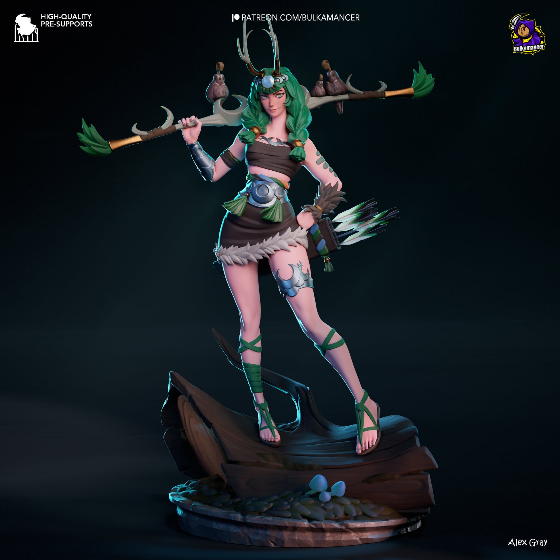 Divine Huntress | Resin Garage Kit Figure Game Fan Art | Bulkamancer Sculpts