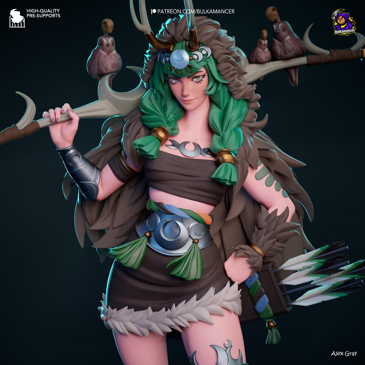 Divine Huntress | Resin Garage Kit Figure Game Fan Art | Bulkamancer Sculpts