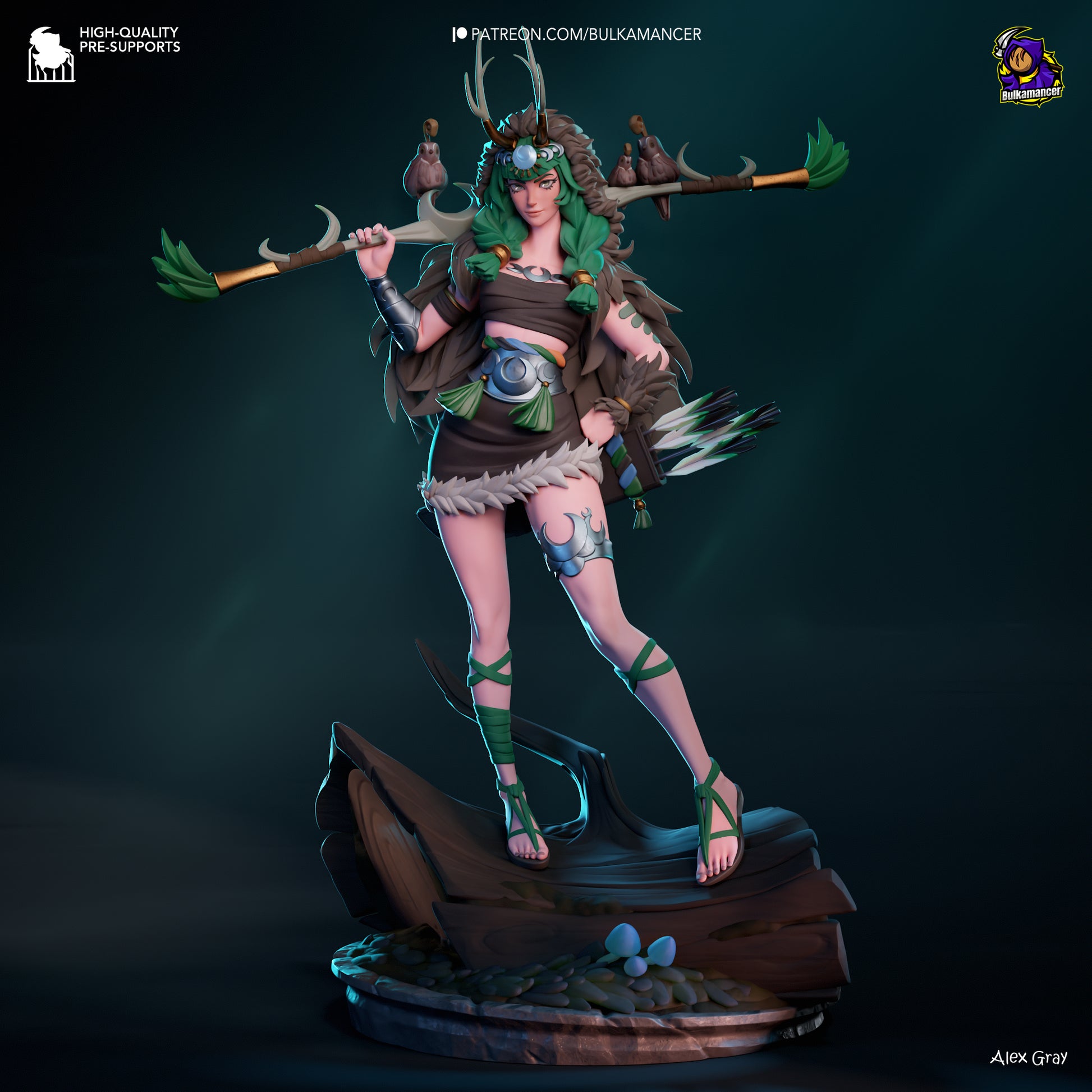 Divine Huntress | Resin Garage Kit Figure Game Fan Art | Bulkamancer Sculpts