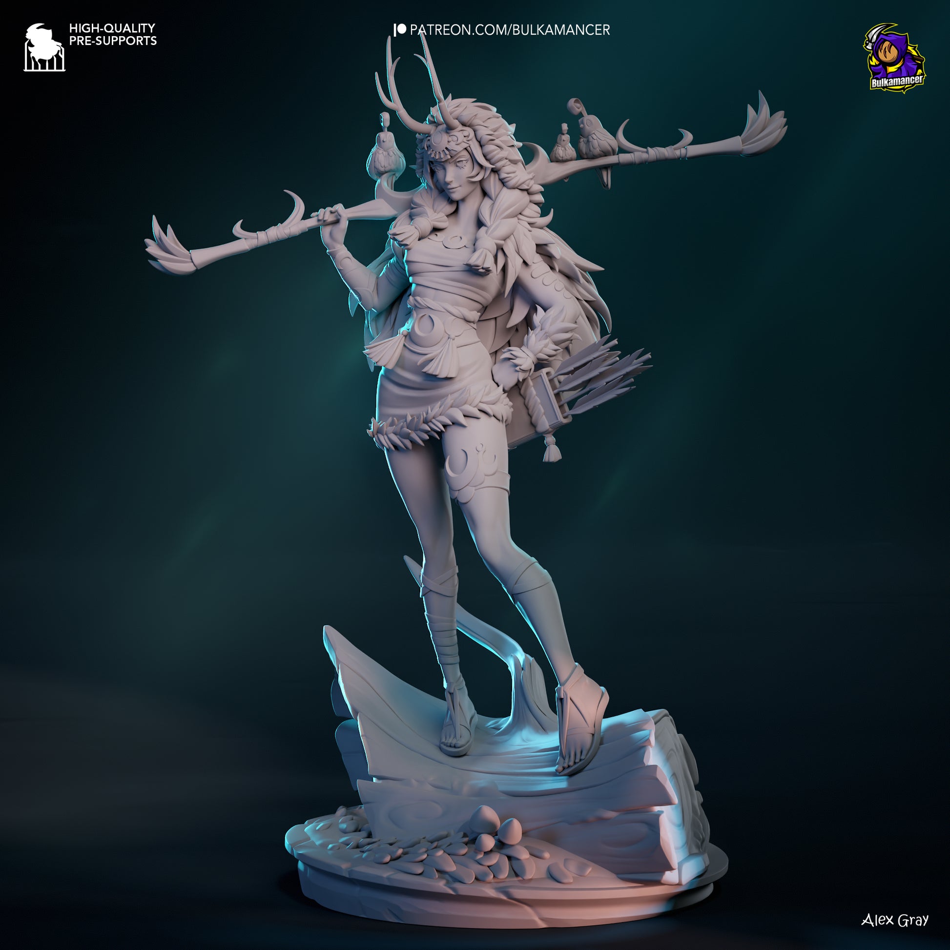 Divine Huntress | Resin Garage Kit Figure Game Fan Art | Bulkamancer Sculpts