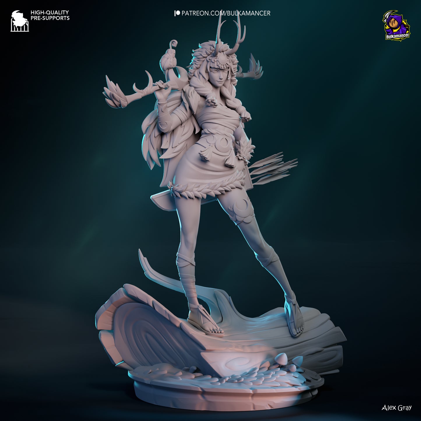 Divine Huntress | Resin Garage Kit Figure Game Fan Art | Bulkamancer Sculpts