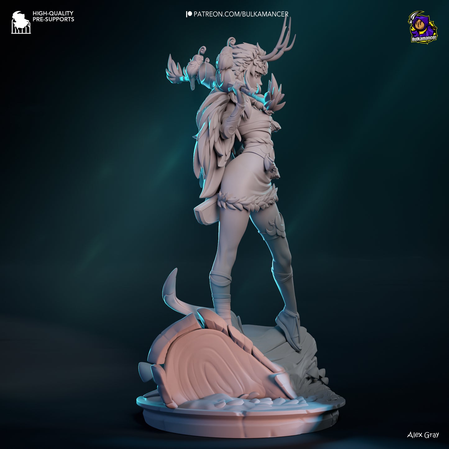 Divine Huntress | Resin Garage Kit Figure Game Fan Art | Bulkamancer Sculpts