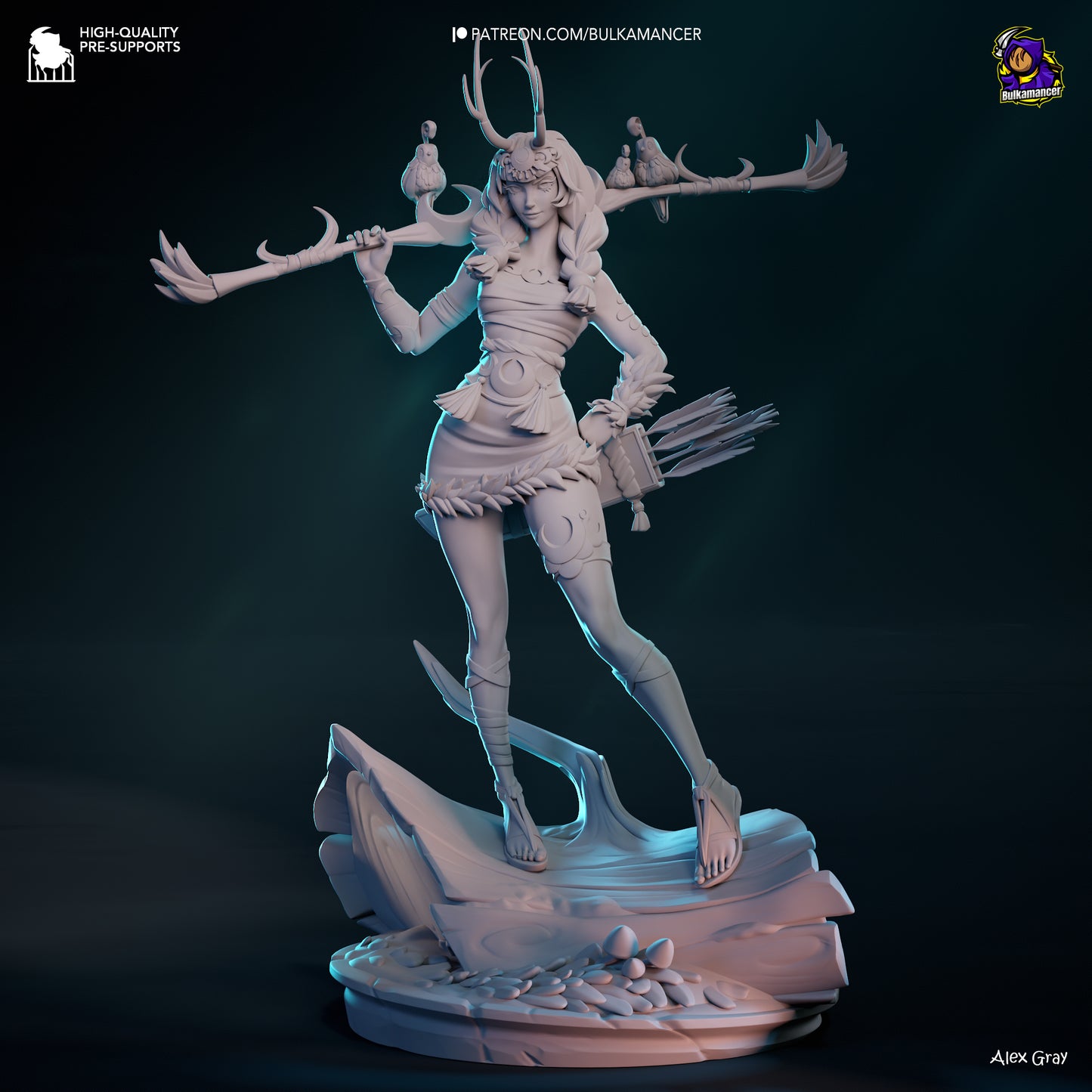 Divine Huntress | Resin Garage Kit Figure Game Fan Art | Bulkamancer Sculpts