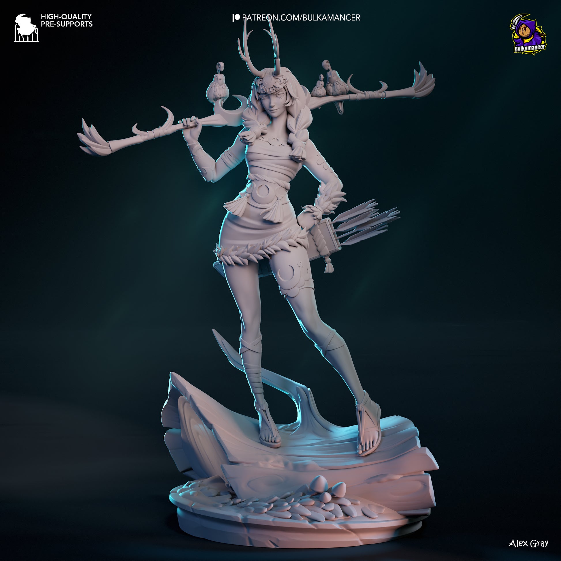 Divine Huntress | Resin Garage Kit Figure Game Fan Art | Bulkamancer Sculpts