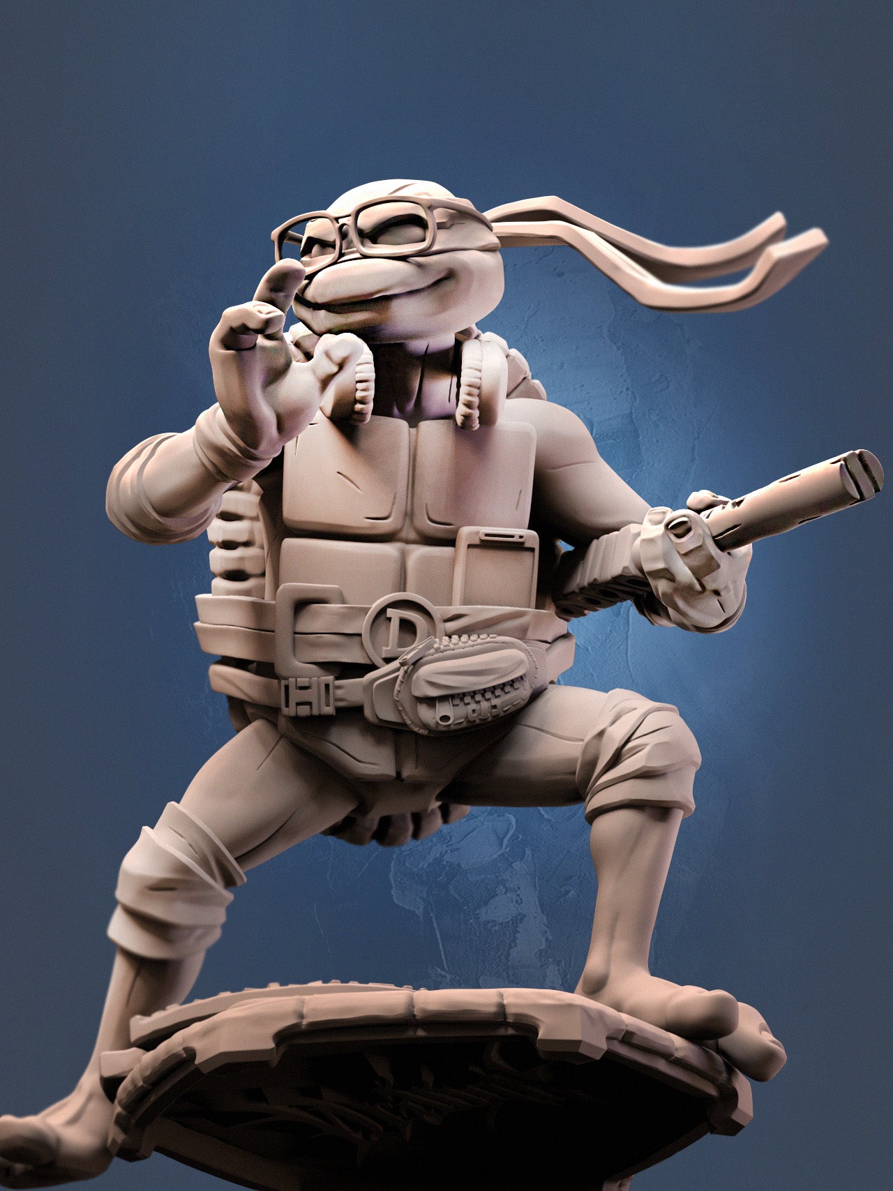 Bo Staff Turtle | D&D TTRPG Miniature | Dragun Studios