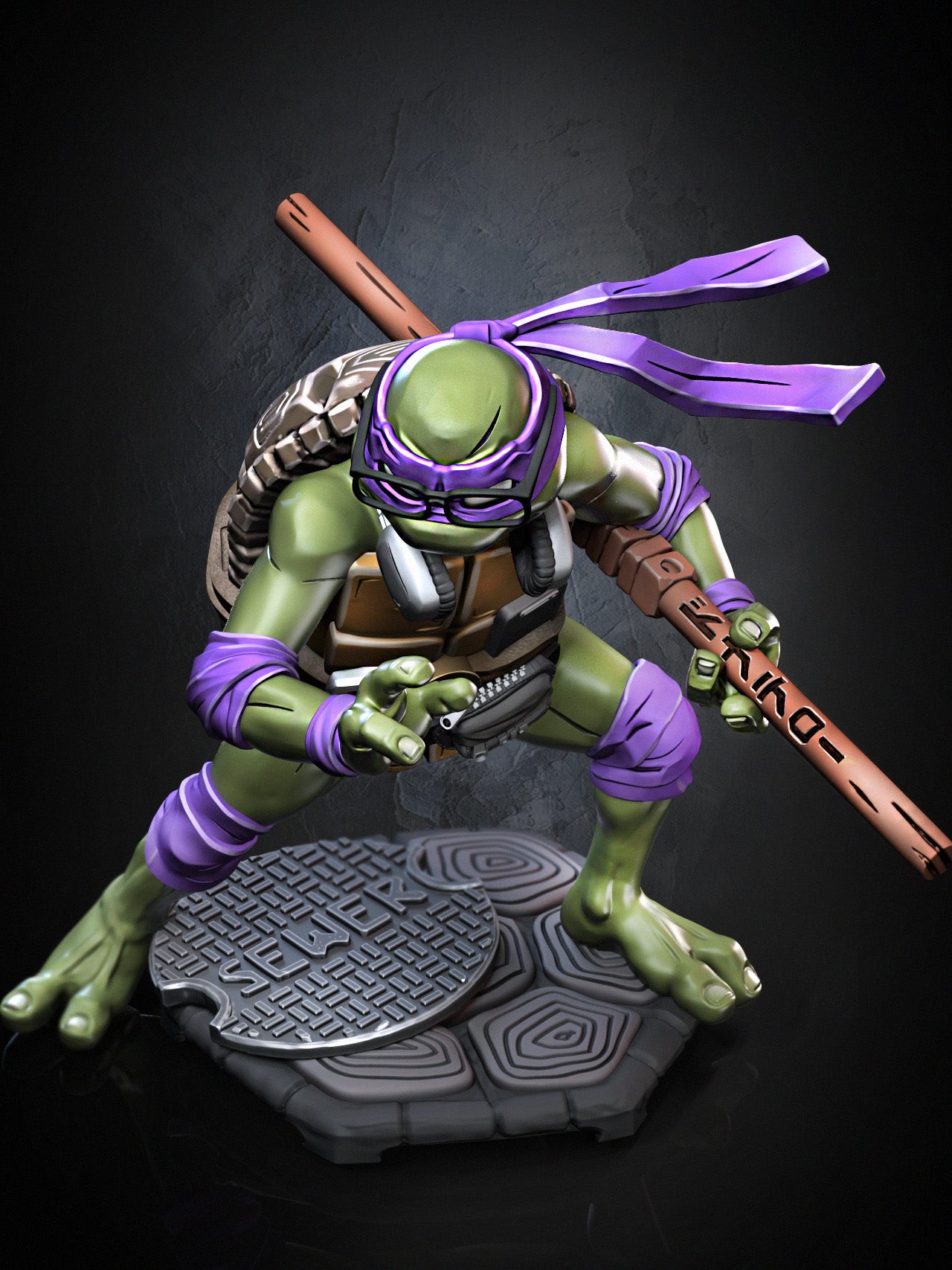 Bo Staff Turtle | D&D TTRPG Miniature | Dragun Studios