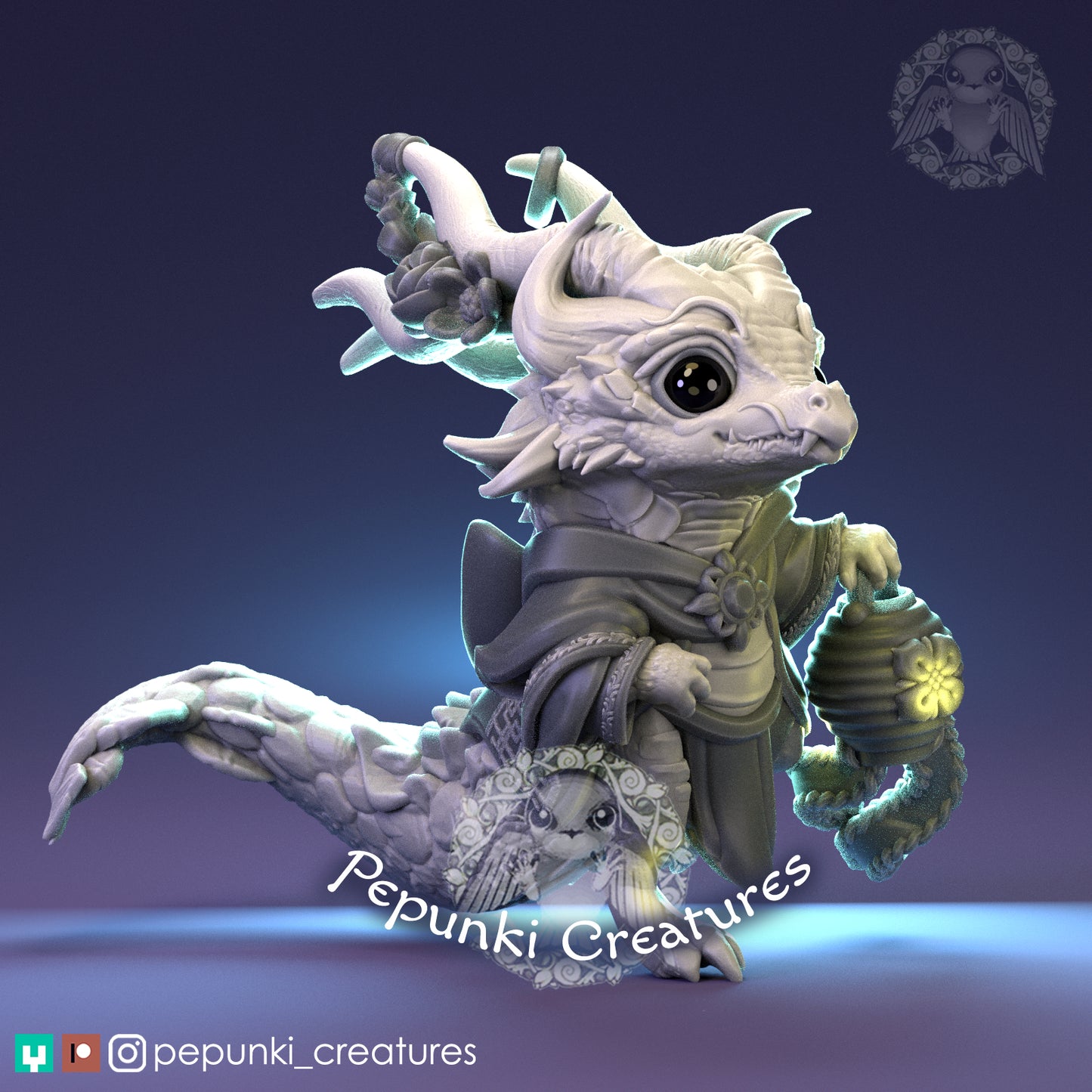 Lancero Gecko con cresta | Juego de rol de mesa de mazmorras y dragones en miniatura | Miniaturas Pepunki