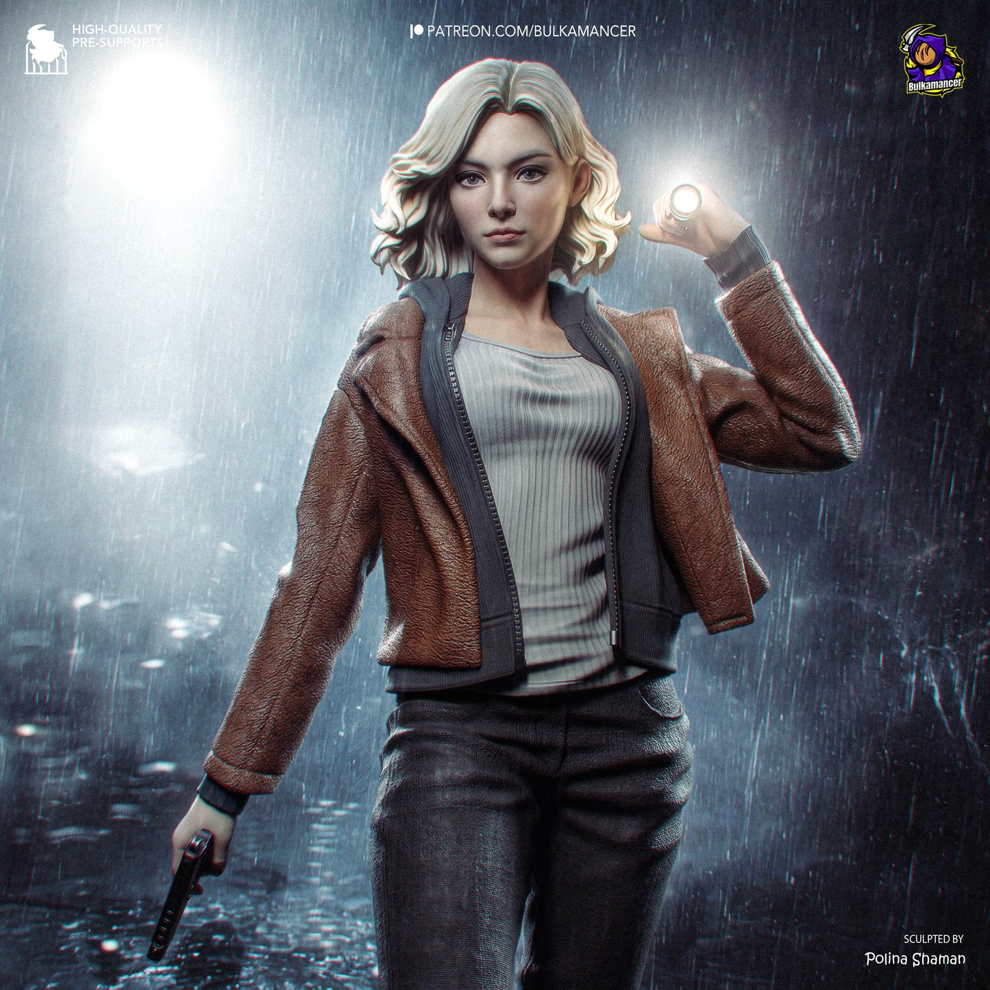 FBI, abran la puerta | Figura de kit de resina para garaje | Esculturas de Bulkamancer
