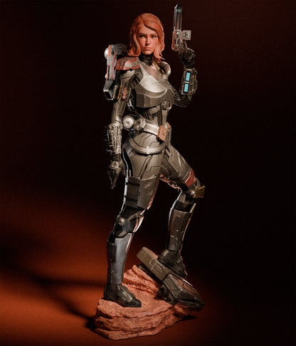1:12 Armored Bounty Hunter | 3D Printed Resin Garage Kit Figure | CA 3D Studios