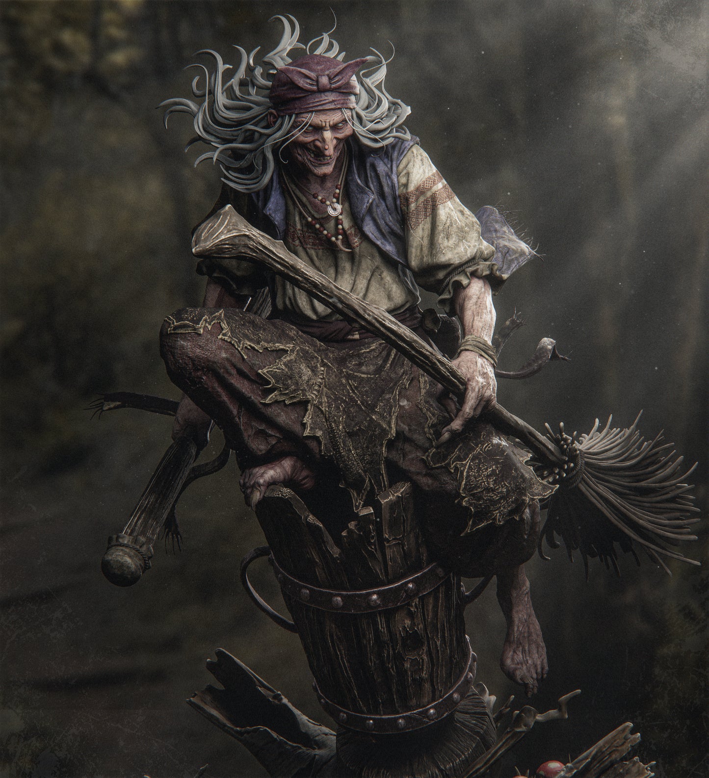 1:12 Baba Yaga | Resin Garage Kit Figure Folklore | CA 3D Studios
