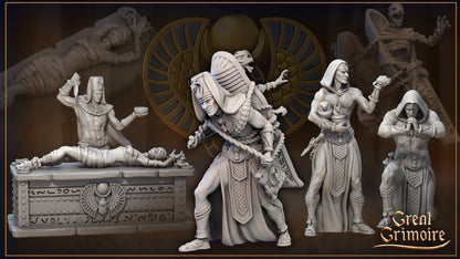 High Priests of Egypt, Mummy, Cult, Sacrifice | Road to the Afterlife | Tabletop Gaming Miniatures Collection | Great Grimoire
