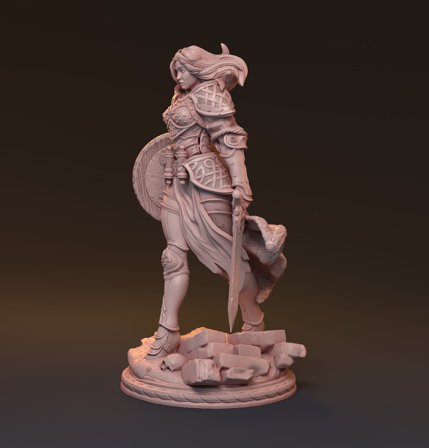 Galdran, Female Warrior | D&D TTRPG Miniature | Hardwitch Games