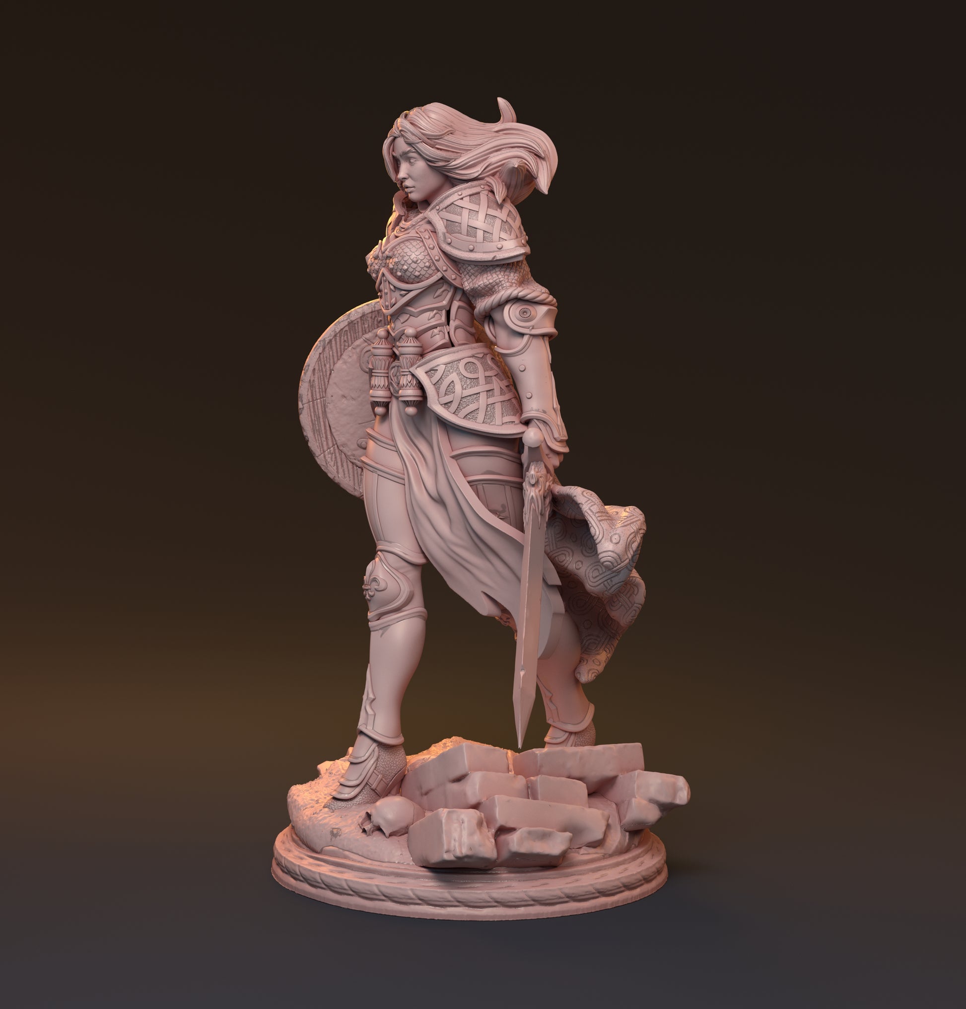 Galdran, Female Warrior | D&D TTRPG Miniature | Hardwitch Games