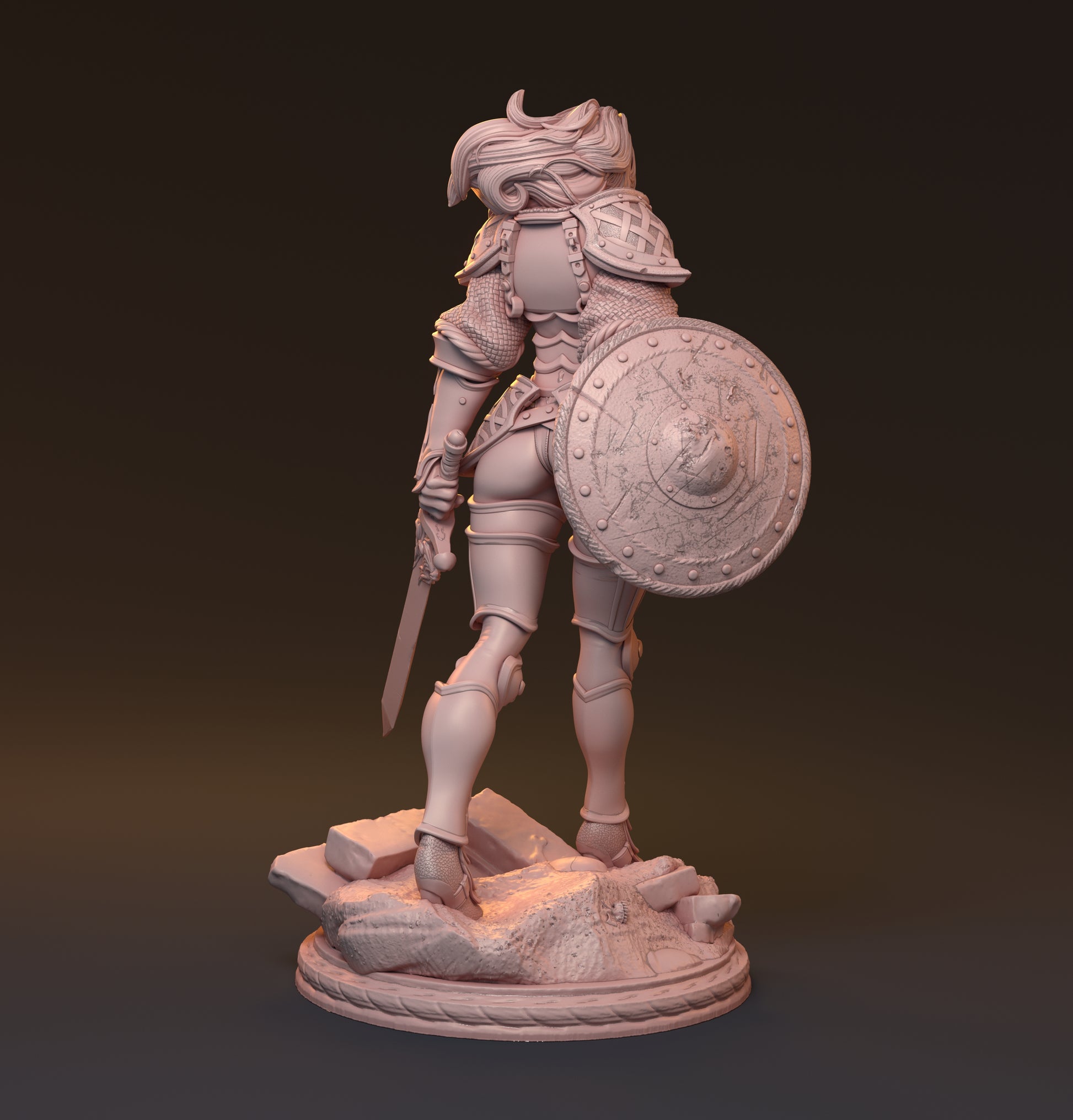 Galdran, Female Warrior | D&D TTRPG Miniature | Hardwitch Games