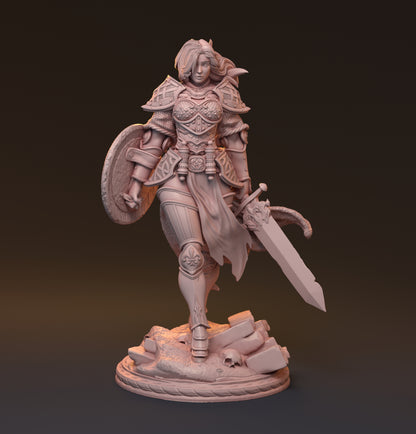Galdran, Female Warrior | D&D TTRPG Miniature | Hardwitch Games