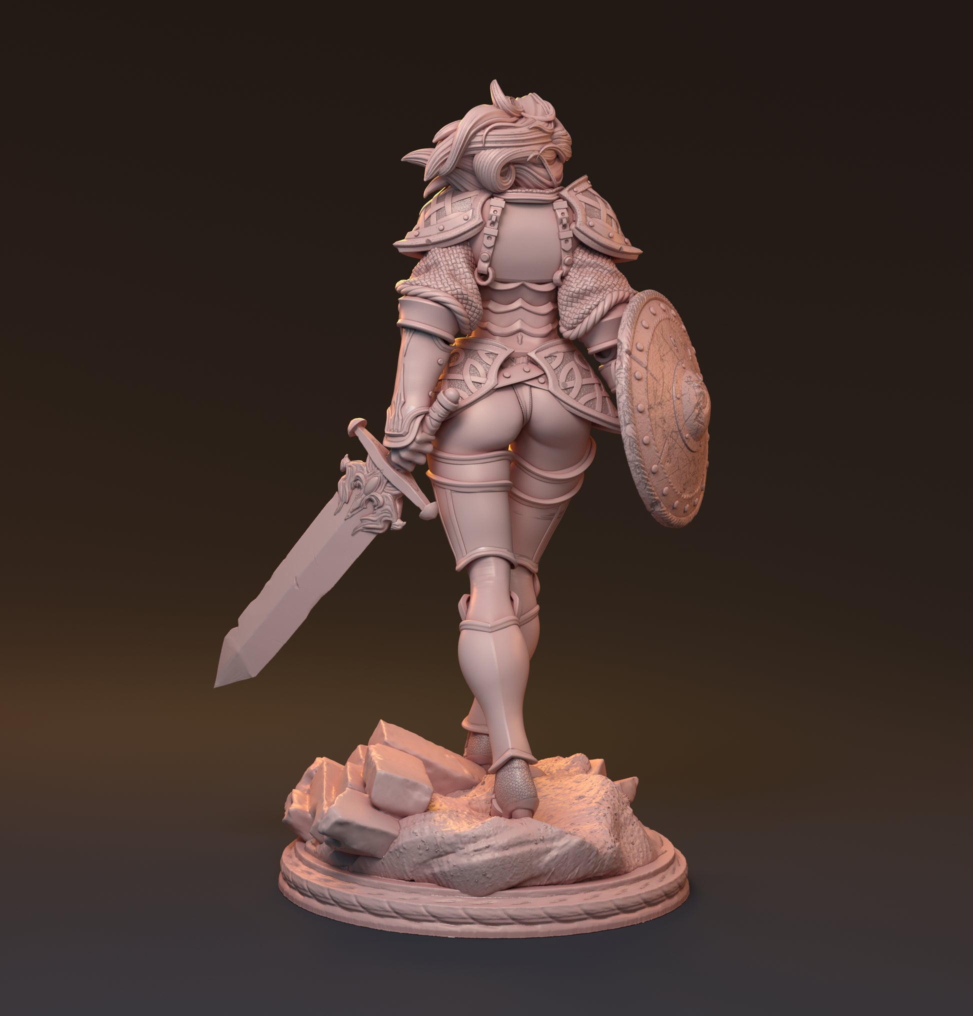 Galdran, Female Warrior | D&D TTRPG Miniature | Hardwitch Games