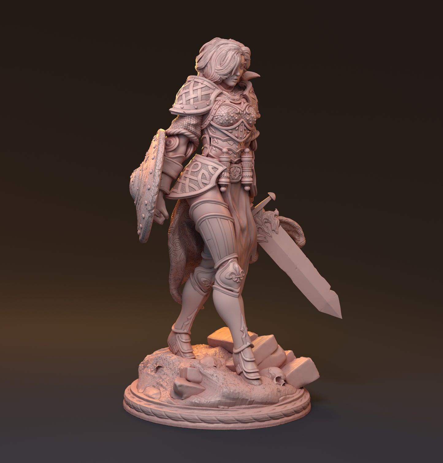 Galdran, Female Warrior | D&D TTRPG Miniature | Hardwitch Games