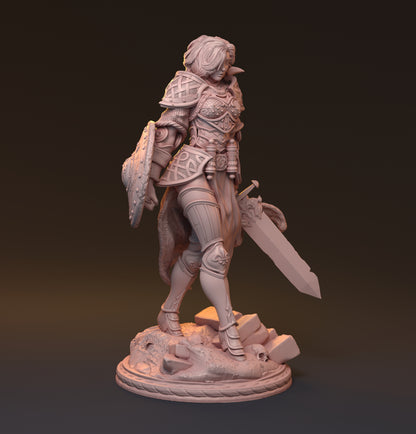 Galdran, Female Warrior | D&D TTRPG Miniature | Hardwitch Games