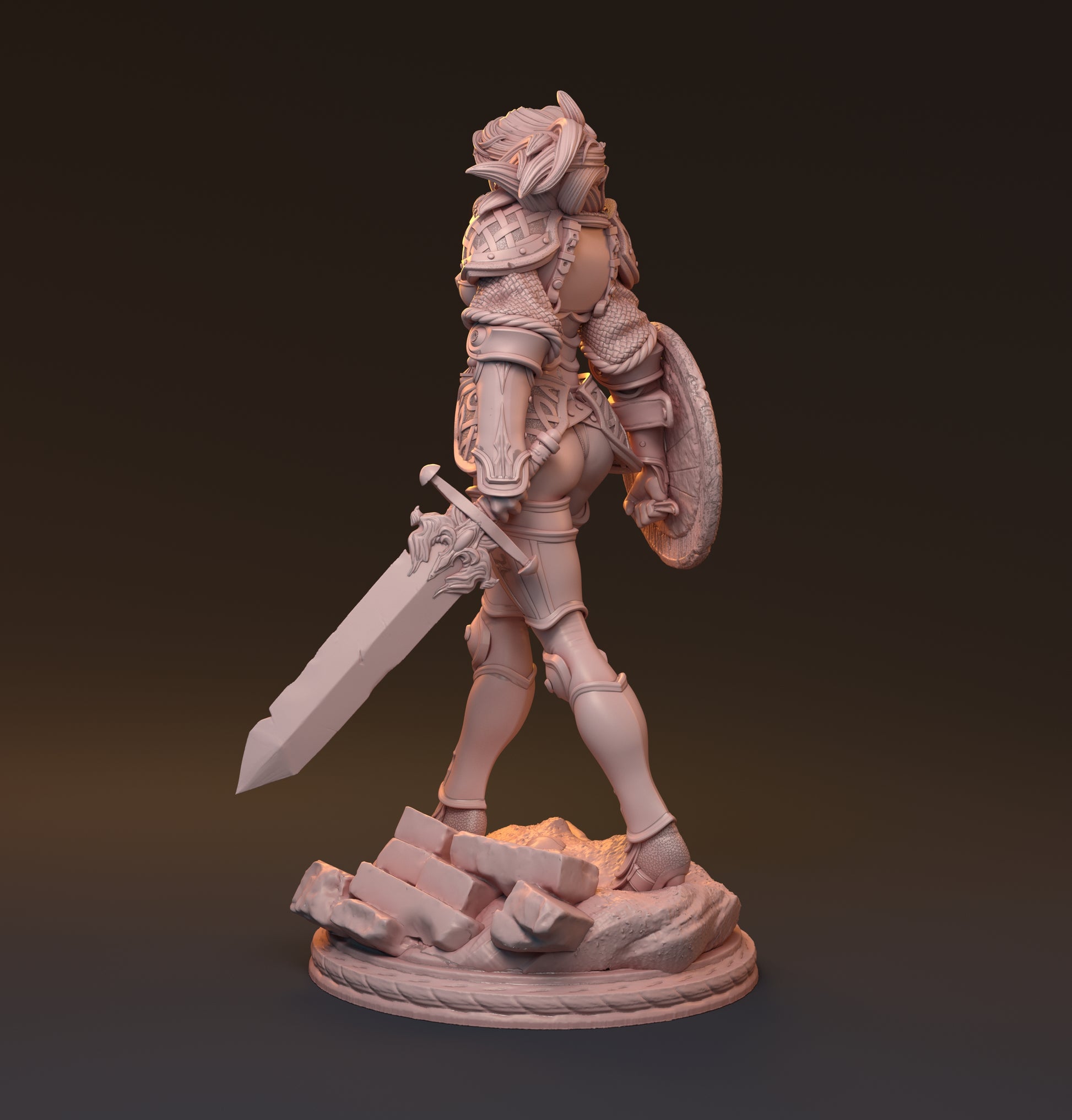 Galdran, Female Warrior | D&D TTRPG Miniature | Hardwitch Games