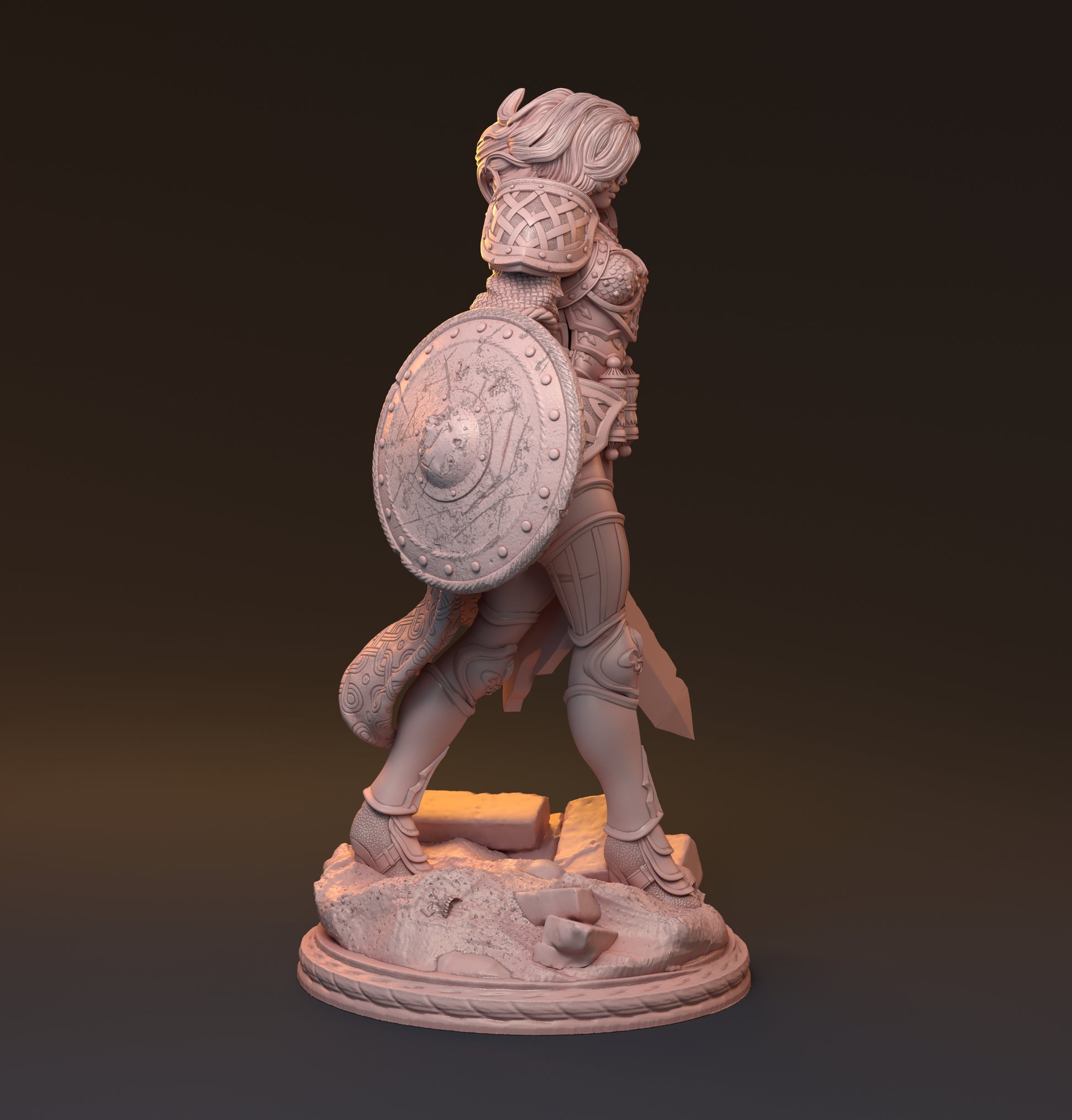 Galdran, Female Warrior | D&D TTRPG Miniature | Hardwitch Games