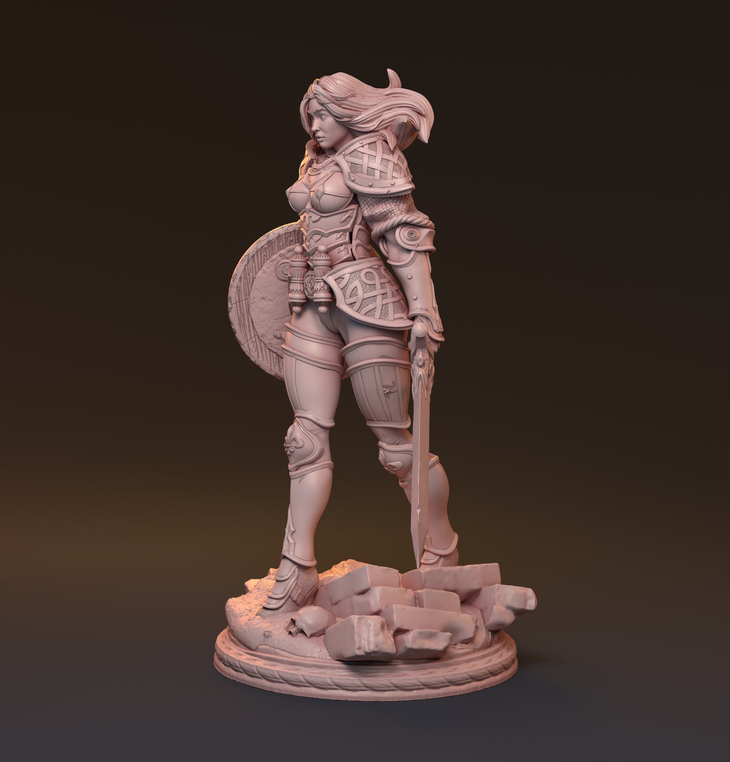 Galdran, Female Warrior | D&D TTRPG Miniature | Hardwitch Games