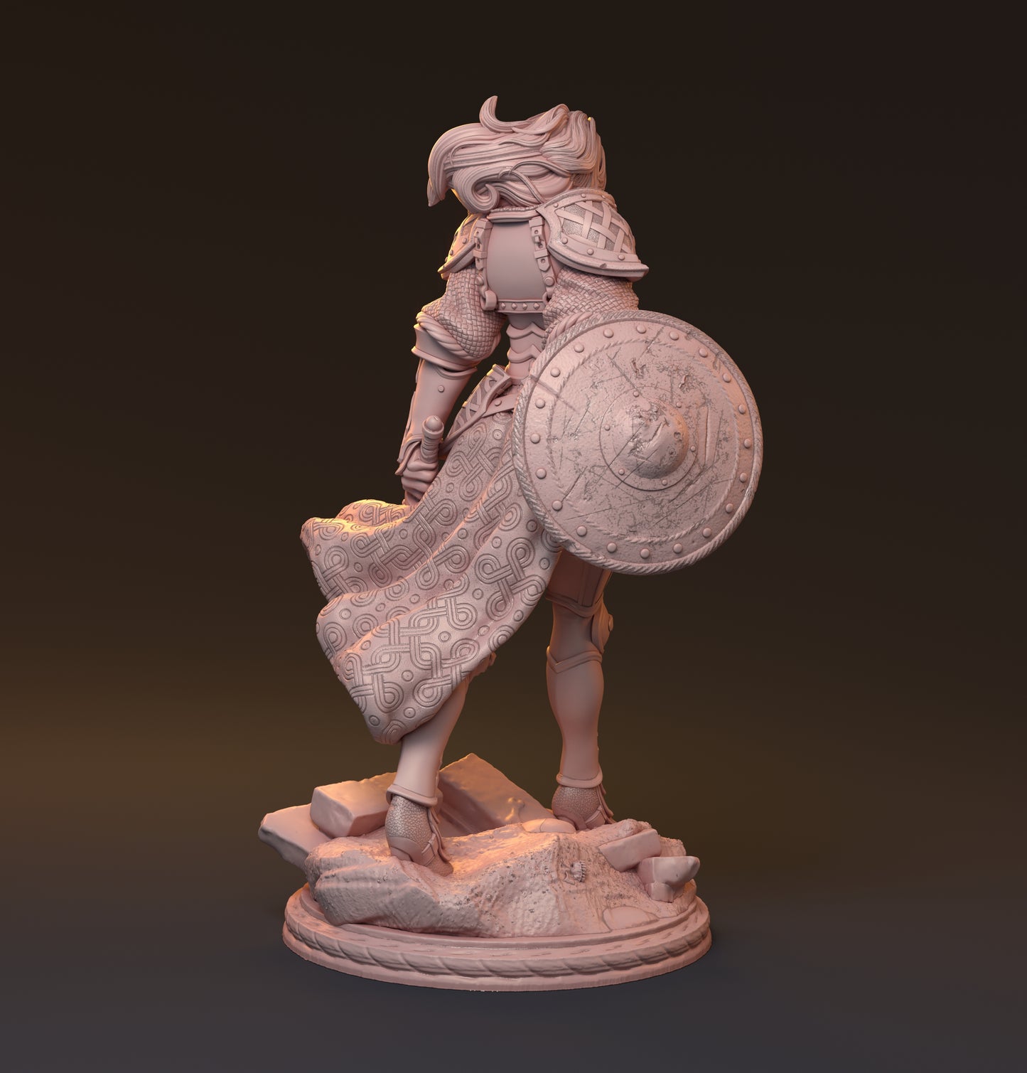 Galdran, Female Warrior | D&D TTRPG Miniature | Hardwitch Games