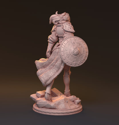 Galdran, Female Warrior | D&D TTRPG Miniature | Hardwitch Games