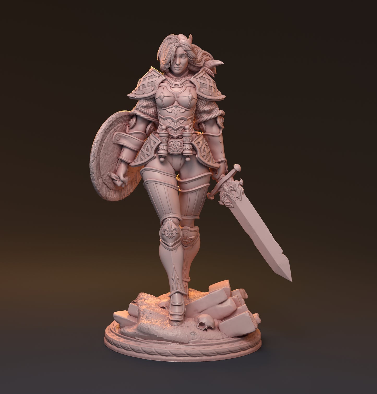 Galdran, Female Warrior | D&D TTRPG Miniature | Hardwitch Games