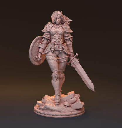 Galdran, Female Warrior | D&D TTRPG Miniature | Hardwitch Games