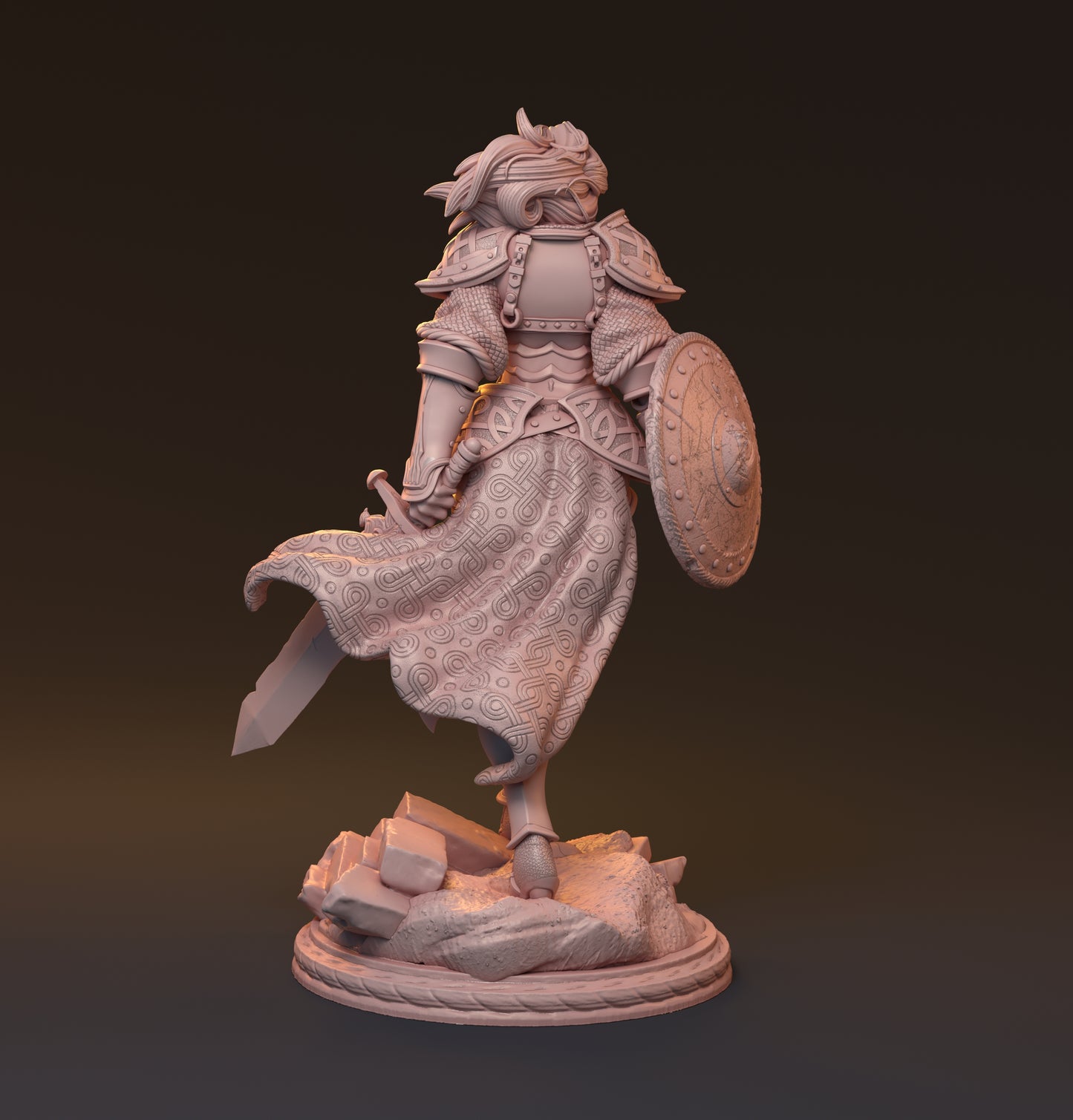 Galdran, Female Warrior | D&D TTRPG Miniature | Hardwitch Games