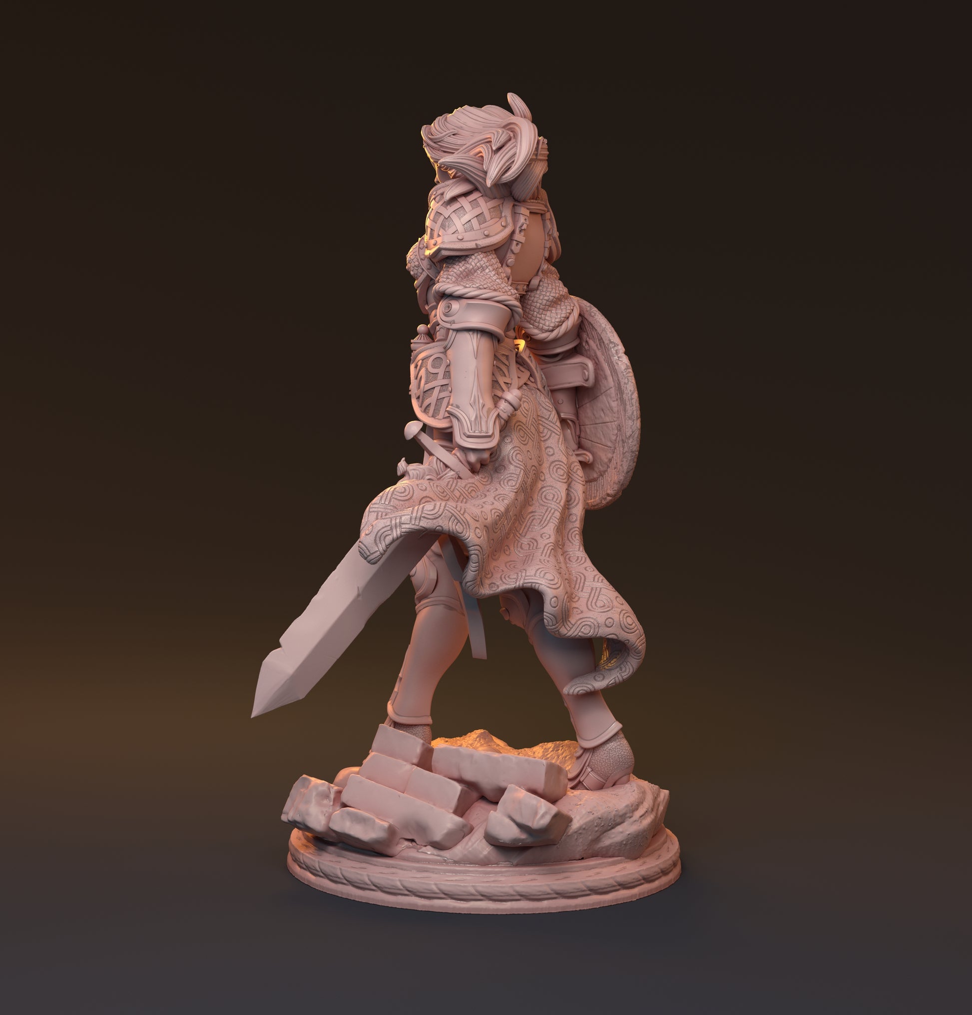 Galdran, Female Warrior | D&D TTRPG Miniature | Hardwitch Games