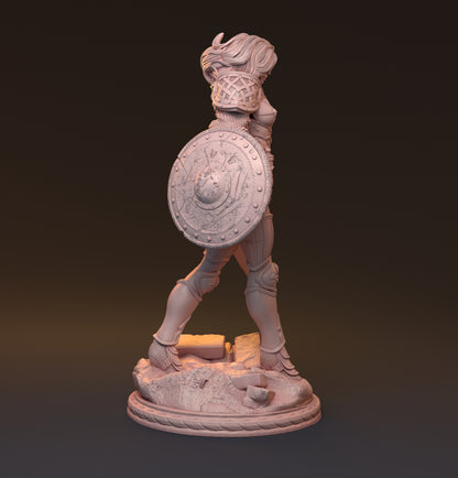 Galdran, Female Warrior | D&D TTRPG Miniature | Hardwitch Games