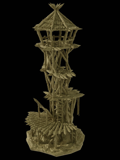 Goblin Watchtower | 28mm Scale Model Terrain | D&D TTRPG Playable 3D Printed Building | MiniatureLand