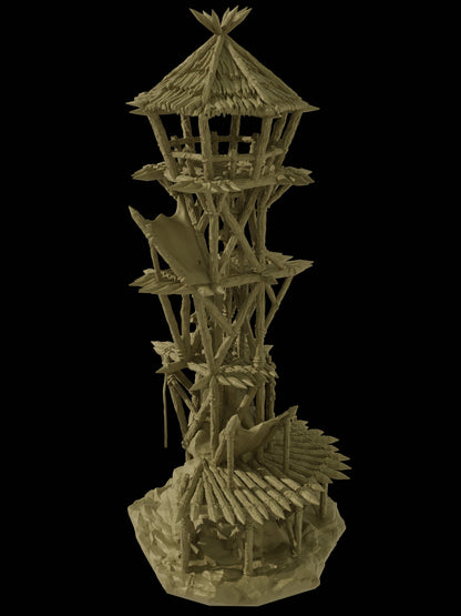 Goblin Watchtower | 28mm Scale Model Terrain | D&D TTRPG Playable 3D Printed Building | MiniatureLand