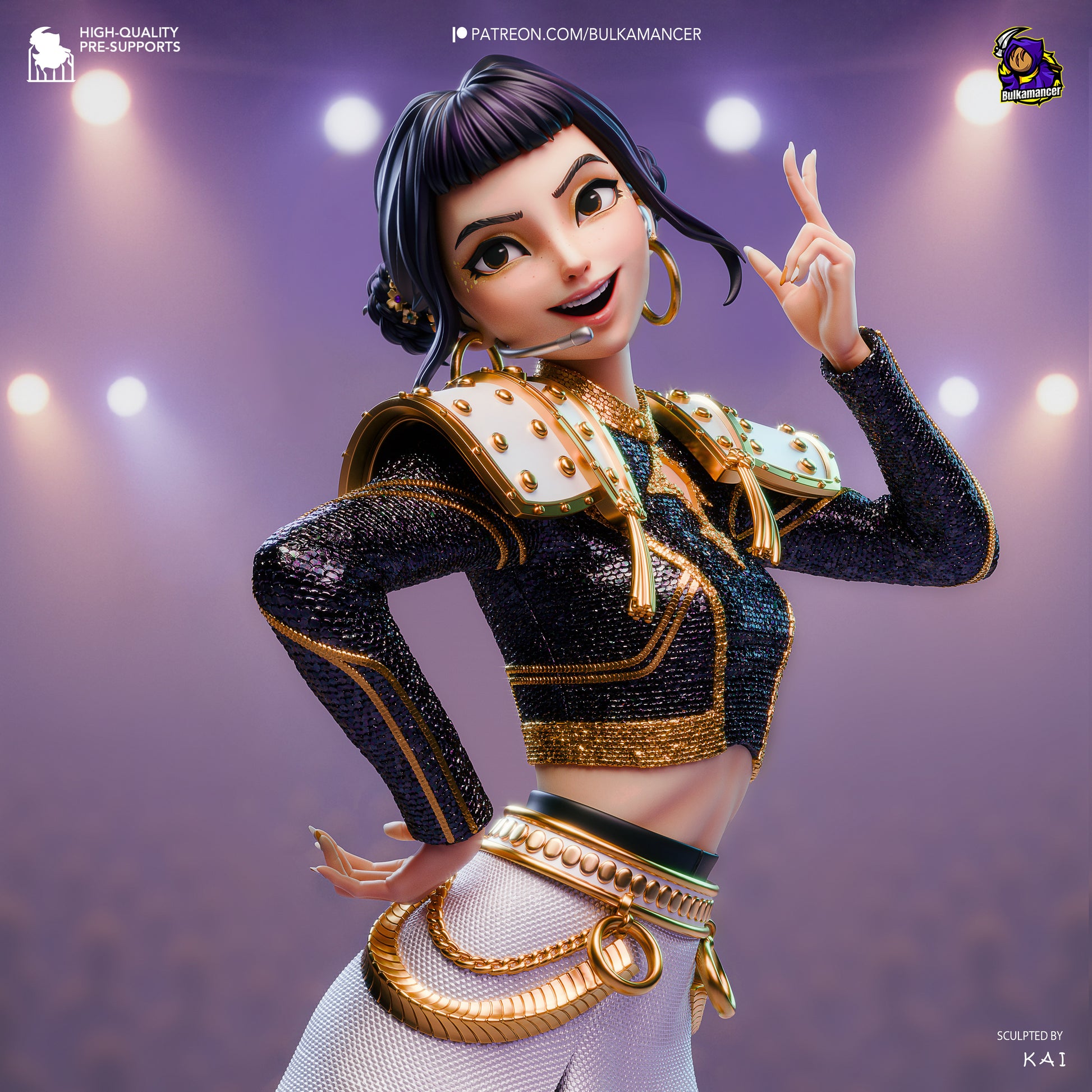 Golden Rapper | Resin Garage Kit Figure Game Fan Art | Bulkamancer Sculpts