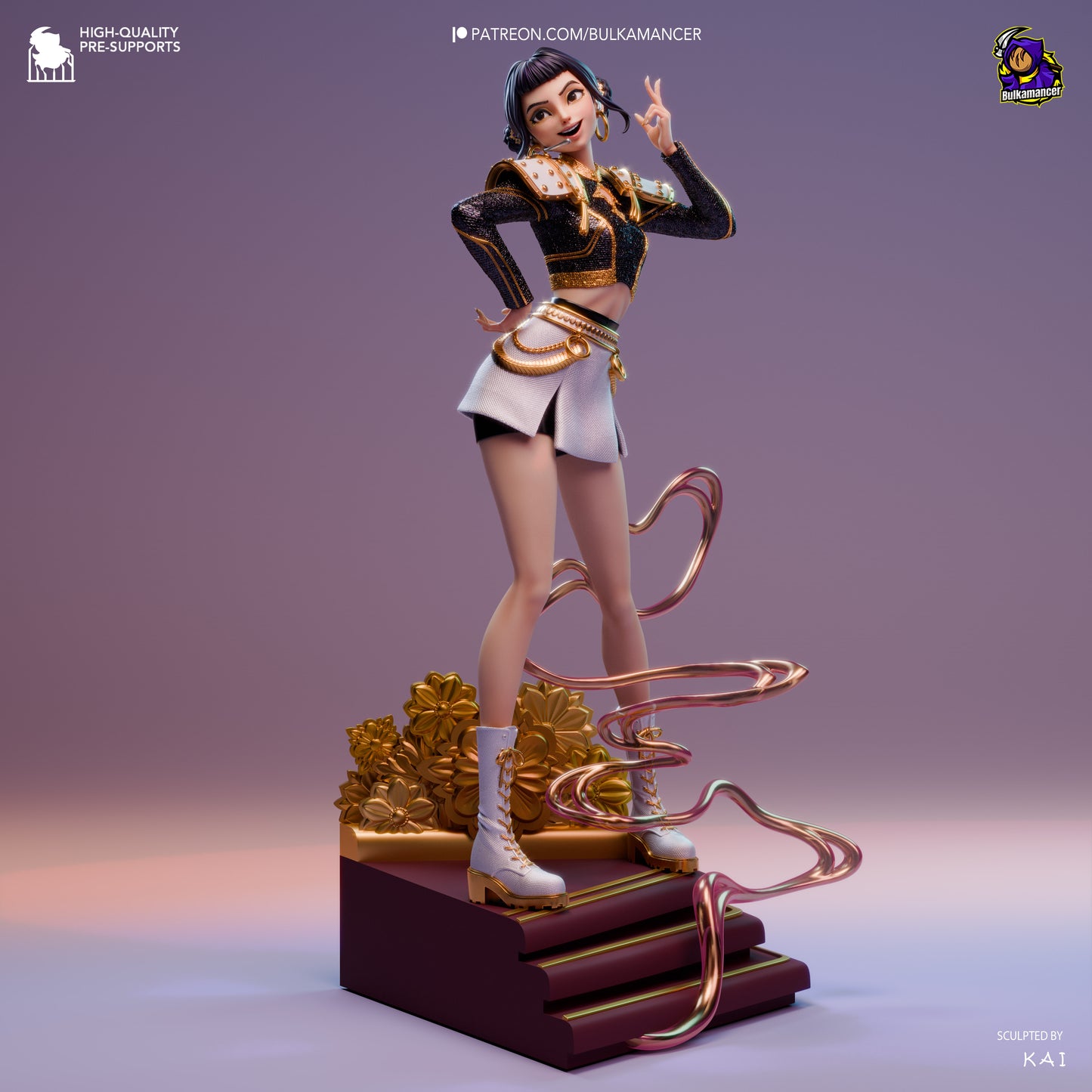 Golden Rapper | Resin Garage Kit Figure Game Fan Art | Bulkamancer Sculpts