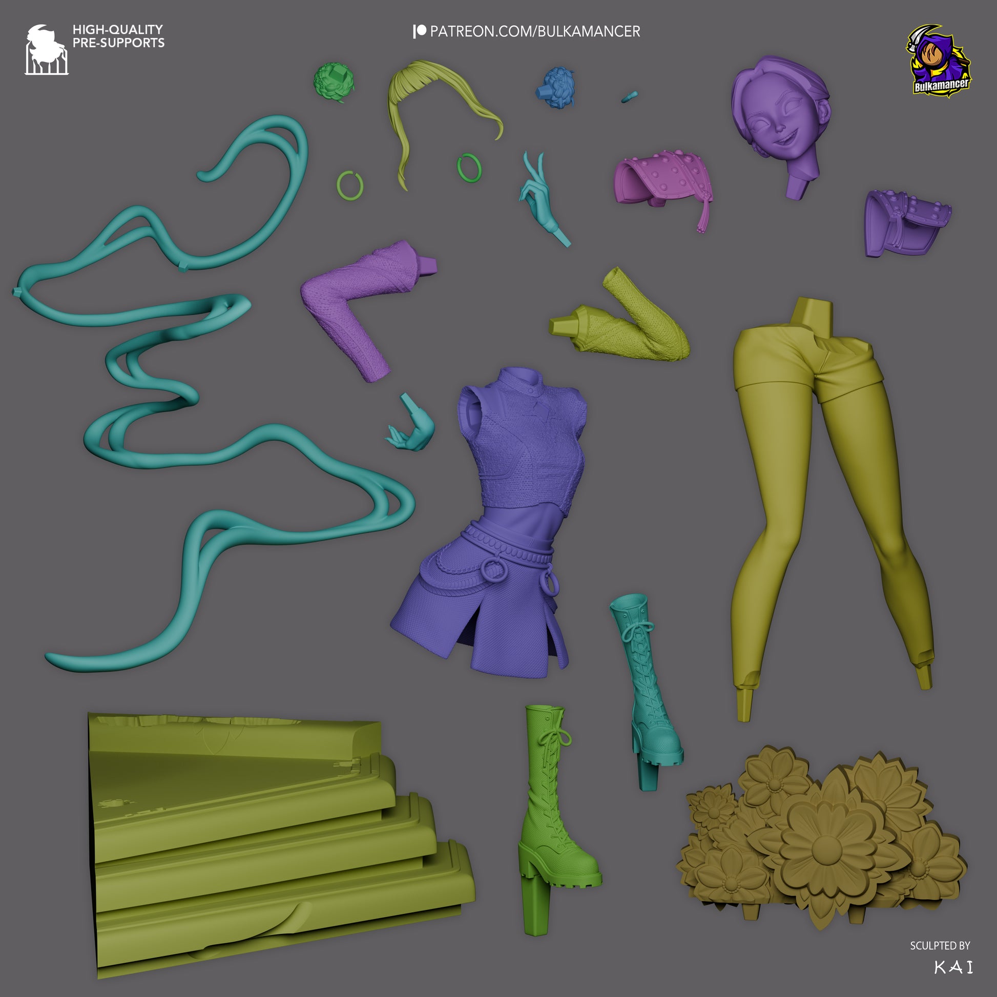 Golden Rapper | Resin Garage Kit Figure Game Fan Art | Bulkamancer Sculpts